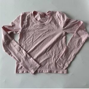 Aritzia Pink Fitted Long Sleeve T-Shirt